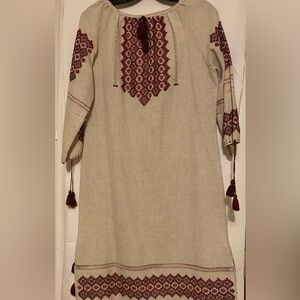 Ukrainian Vishivanka Linen Dress